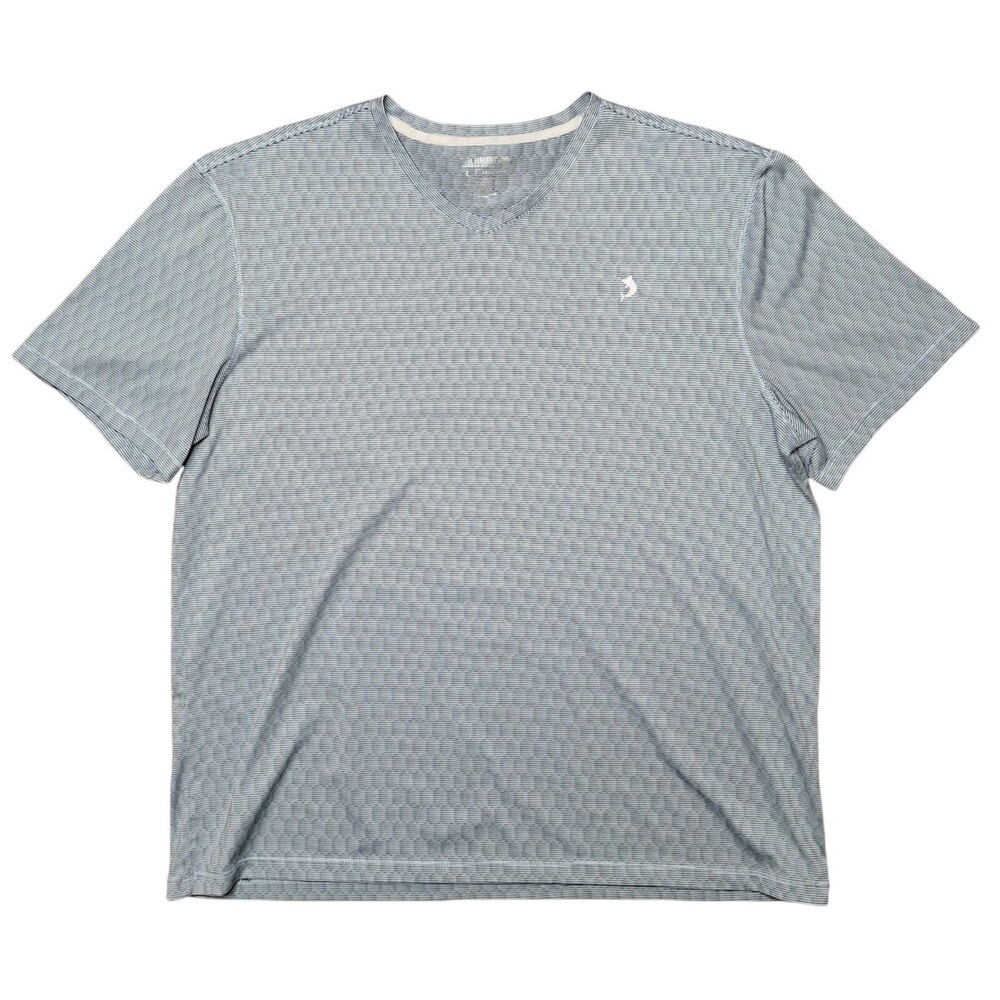 Reel Legends Freeline Fishing Shirt Men's Size Large V-Neck S/S - scale pattern